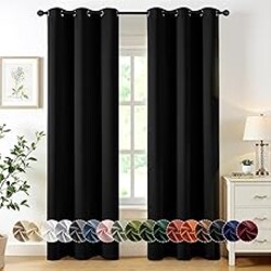 MIULEE Blackout Curtains for Bedroom Living Room 2 Panels, Thermal Insulated Room Darkening Drapes Grommet Noise Reducing Light Blocking Window Treatments 84 Inches Long 40x84 Inch Black