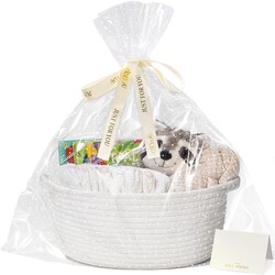 CHICVITA Small Basket for Gifts, Easter Basket for Kids, Empty Gift Baskets with Bags & Ribbons Rope Storage Baskets for Kids, 12"x 8"x 5"