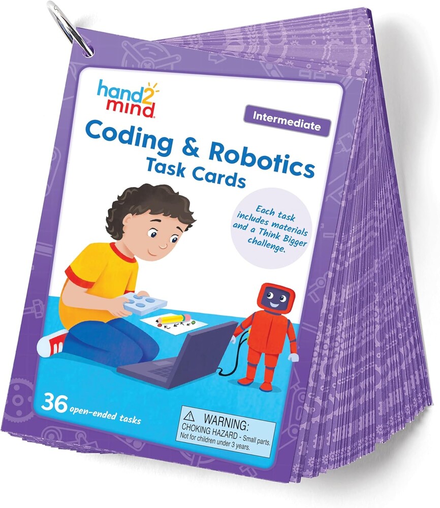 hand2mind Coding & Robotics Intermediate Task Cards, Coding for Kids 8-12, Computer Programming & Technology Toys for Kids, STEM Projects, STEM Activities for Classroom, Science Classroom Supplies