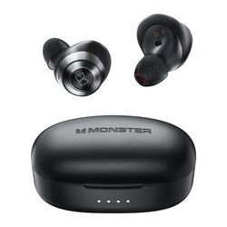 Monster Achieve 100 AirLinks Wireless Earbuds,Super Fast Charge,Bluetooth 5.0 in-Ear Stereo Headphones with USB-C Charging Case,Built-in Mic for Clear Calls,Water Resistant Design for Sports