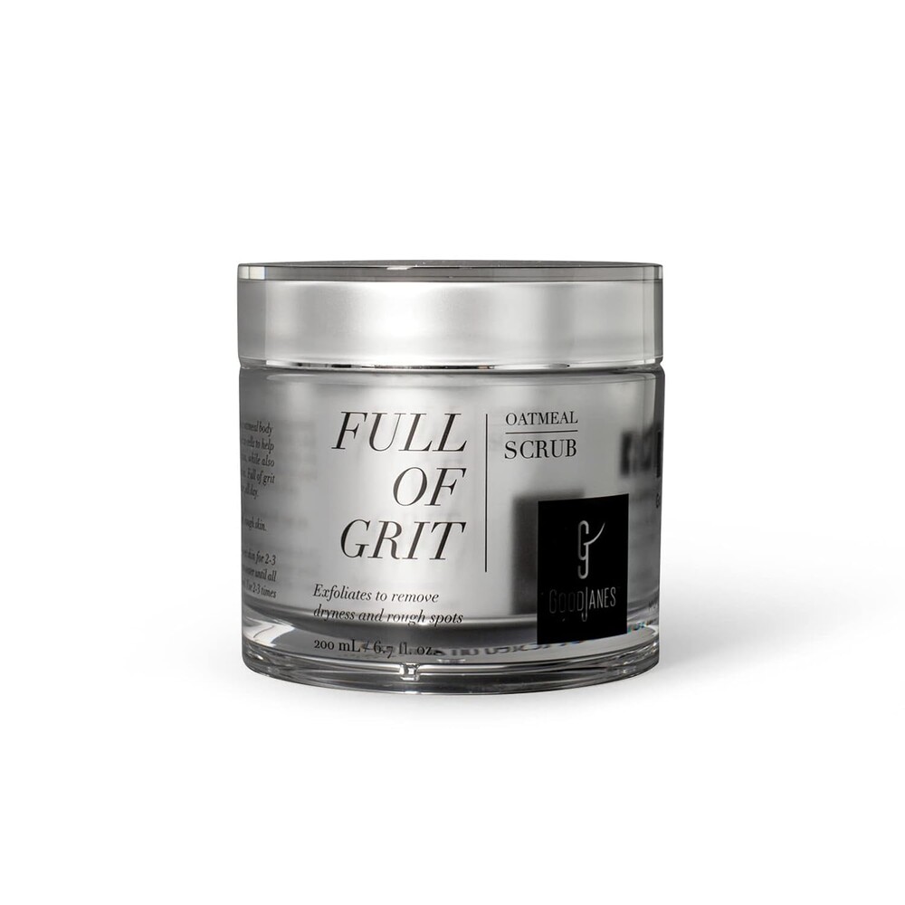 GoodJanes Full of Grit Oatmeal Body Scrub with Oat, Jojoba, Apple & Alpine Rose Stem Cells – Gently Exfoliating & Moisturizing Vegan Body Scrub for Smooth, Radiant Skin