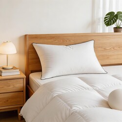 Down Pillows Breathable Cotton Shell Cover,Luxury Hotel Collection Bed Pillows for Sleeping,Fluffy Soft Medium Firm Down Fiber Pillows
