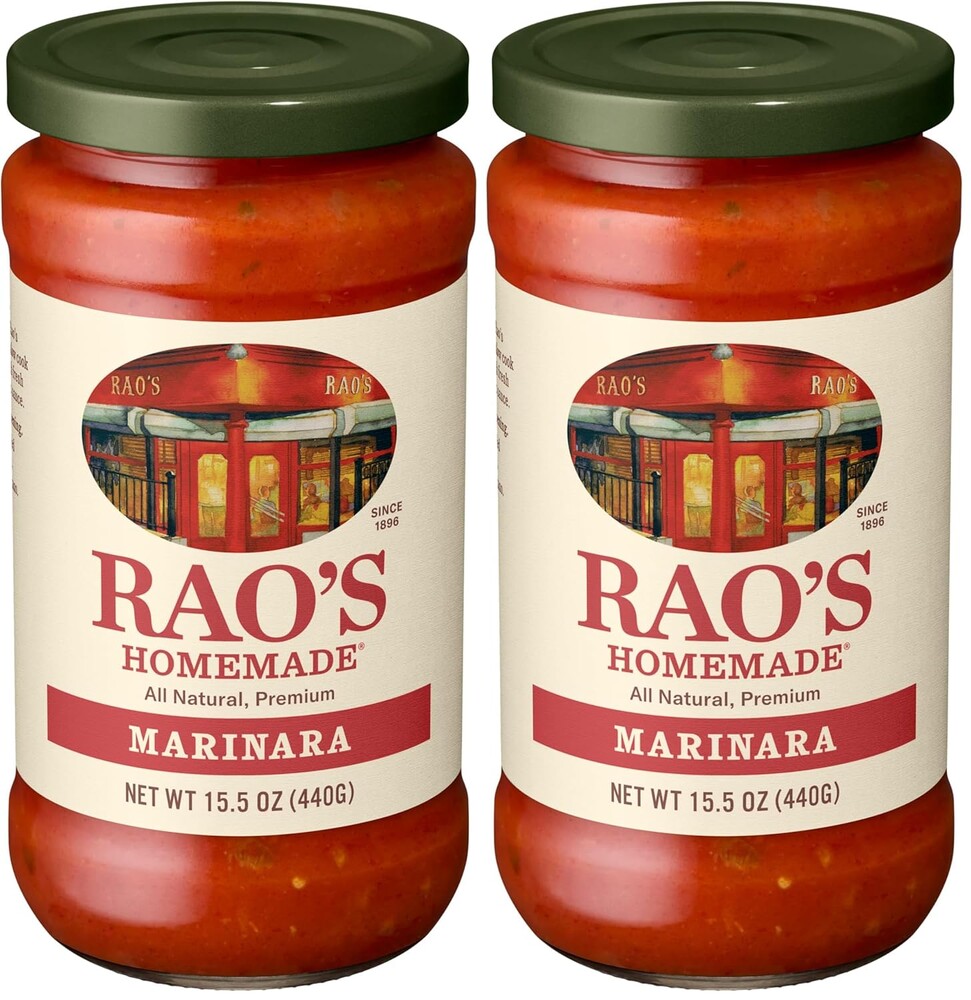 Rao's Homemade Marinara Sauce, 15.5 oz, Tomato Sauce, All Purpose, Keto Friendly Pasta Sauce, Premium Quality, Tomatoes from Italy and Olive Oil (Pack of 2)