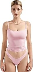 SUUKSESS Women Double Line Square Neck Tank Top Summer Y2K Going Out Basic Cami Shirt