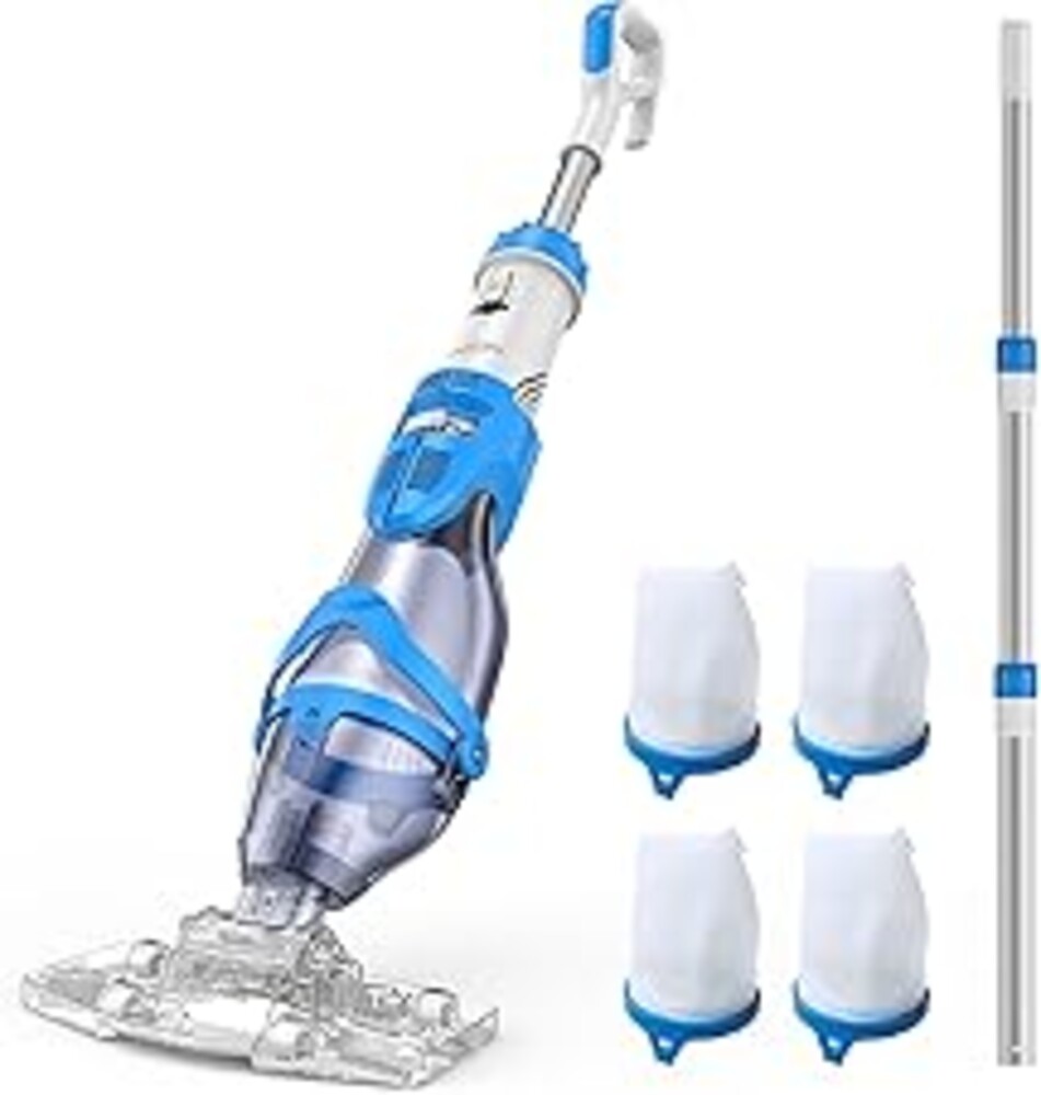 OGERY Pool Vacuum for Above Ground Pool, 18.5GPM Powerful Suction, 60Mins Runtime, Telescopic Pole Cordless Pool Vacuum for Inground Pools, Rechargeable Cordless Handheld Pool Vacuum for Spas/Hot Tubs