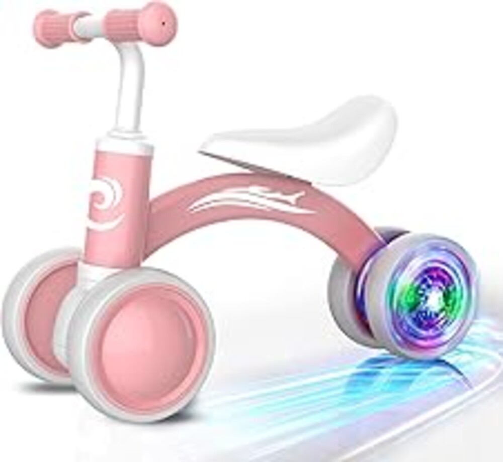 Gamfeiny Colorful Lighting Baby Balance Bike Toys for 1 Year Old Boy Girl Gifts, 10-36 Month Toddler Balance Bike, No Pedal 4 Silence Wheels & Soft Seat First Riding on Toys, 1st Birthday Gifts