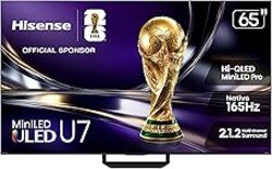 Hisense 65" U7 Mini-LED ULED 4K UHD Best Premium Gaming Smart Google TV (65U7SG, 2026 NEW) - Hi-QLED, Native 165Hz, VRR 330, HDR10+, Dolby Vision IQ · Atmos, IMAX Enhanced, Anti-Reflection, 2.1.2 Ch