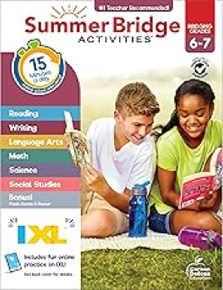 Summer Bridge Activities 6th to 7th Grade Workbooks All Subjects, Middle School Books With Math, Language Arts, Reading Comprehension, Science, Social Studies, Fitness, Flash Cards, and More