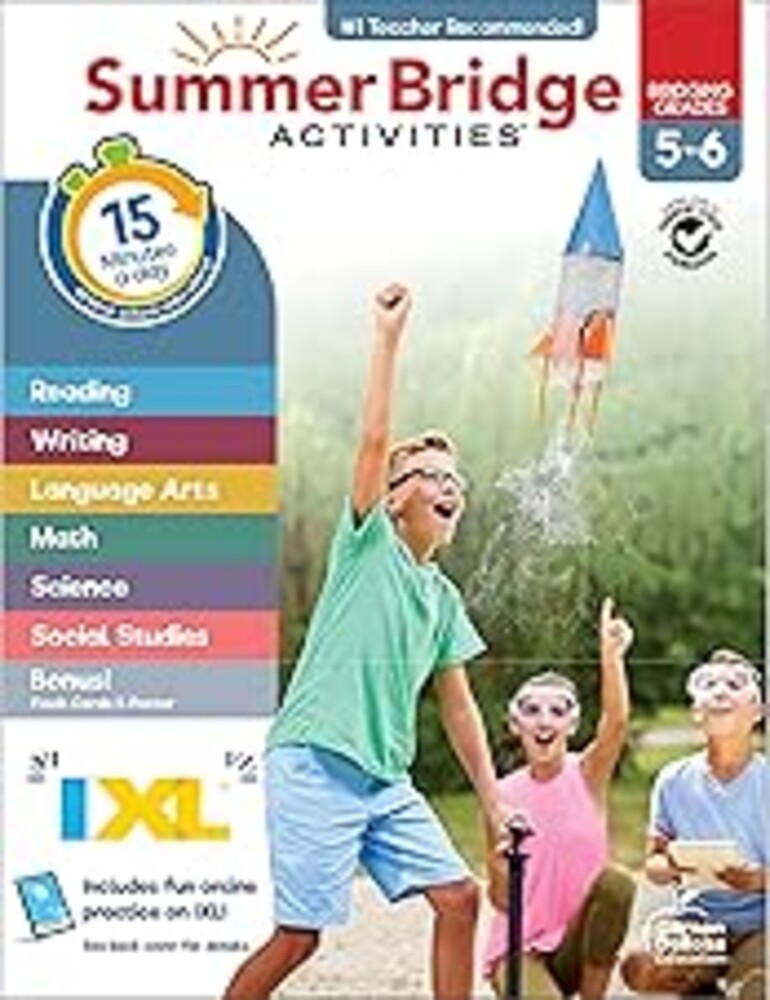 Summer Bridge Activities 5th to 6th Grade Workbooks All Subjects, Middle School Books With Math, Language Arts, Reading Comprehension, Science, Social Studies, Fitness, Flash Cards, and More