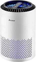 AROEVE Air Purifiers for Bedroom Home, Air Purifier For Smoke Pollen Dander Hair Smell Air Cleaner with Sleep Mode Speed Control For Bedroom Office, MK01- White(Available for California)