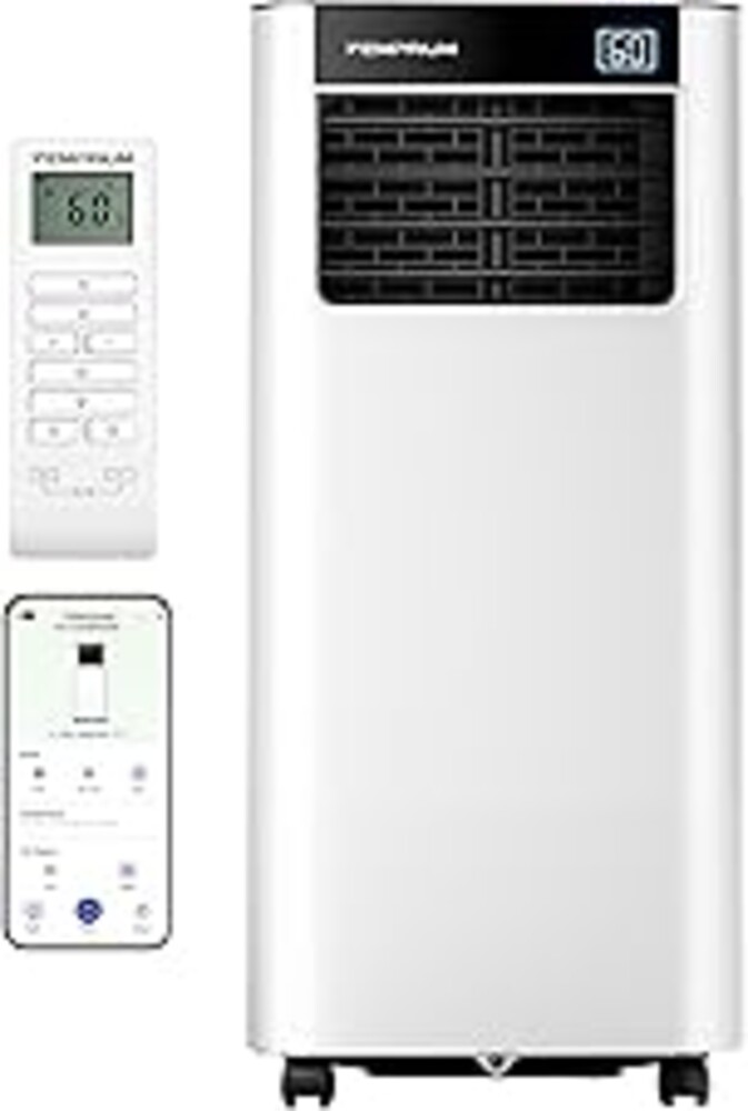 Temprium 8000 BTU Portable Air Conditioner Cools up to 350 Sq.Ft., Smart Portable AC Unit with App/Voice/Remote Control, 4-in-1 Quiet AC Unit with Cool, Dry, Fan, Sleep Modes, 24H Timer, Window Kits