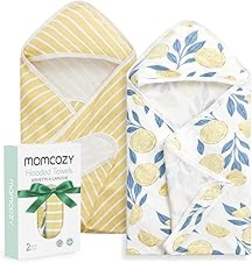 Momcozy Baby Towel with Hooded - Ultra Soft & Absorbent Large Bath Towel Set for Comfort & Gentle on Baby's Skin - Med Thick& Durable -Shower Gift & Bath Essential for Newborn, Infant, Toddler