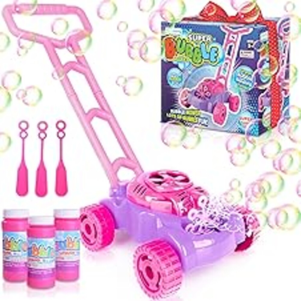 ArtCreativity Bubble Lawn Mower for Toddlers 1-3, Bubble Machine for 1-Year-Old Girl Gifts, Toddler Outdoor Toys for 2-Year-Old Girl Birthday Gift, Push Summer Gardening Toys for Toddlers Age 1 2 3 +