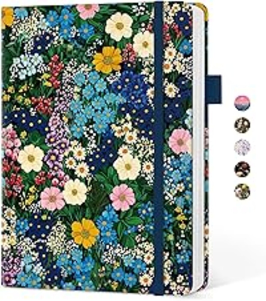 Taja Aesthetic Lined Journal for Women, Pretty 6" x 8" Notebook for Work & Note with 160 College Ruled Pages, Hardcover Leather Notebook for Journaling, Note Taking, Bible Study, Wildflower Meadow