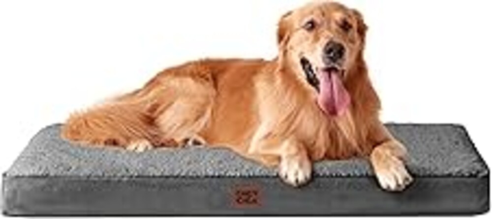 EHEYCIGA Orthopedic XL Dog Beds for Extra Large Dogs with Removable Washable Cover for Crate, Grey, 41x27