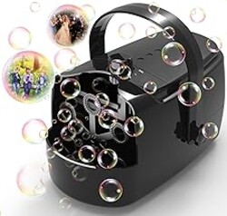 Zerhunt Durable Bubble Machine for Party: 3 Power Modes for Non-Stop Fun - 18000+ Bubbles Per Minute High Output 30 Mins Bubbles per Refill - Kids Safe Auto-Stop for Outdoor Backyard Birthday
