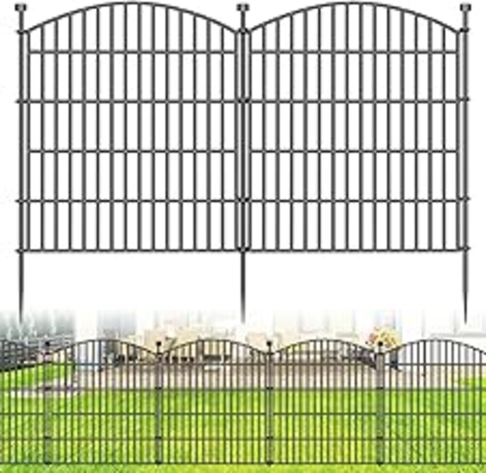 10 Panels Decorative Garden Fence - 32 in (H) x 23.6 ft (L) No Dig Dog Fence Outdoor for Yard, Rustproof Tall Garden Fencecing Panels, Animal Barrier Suitable for Yard Border, Patio, and Outdoor Use