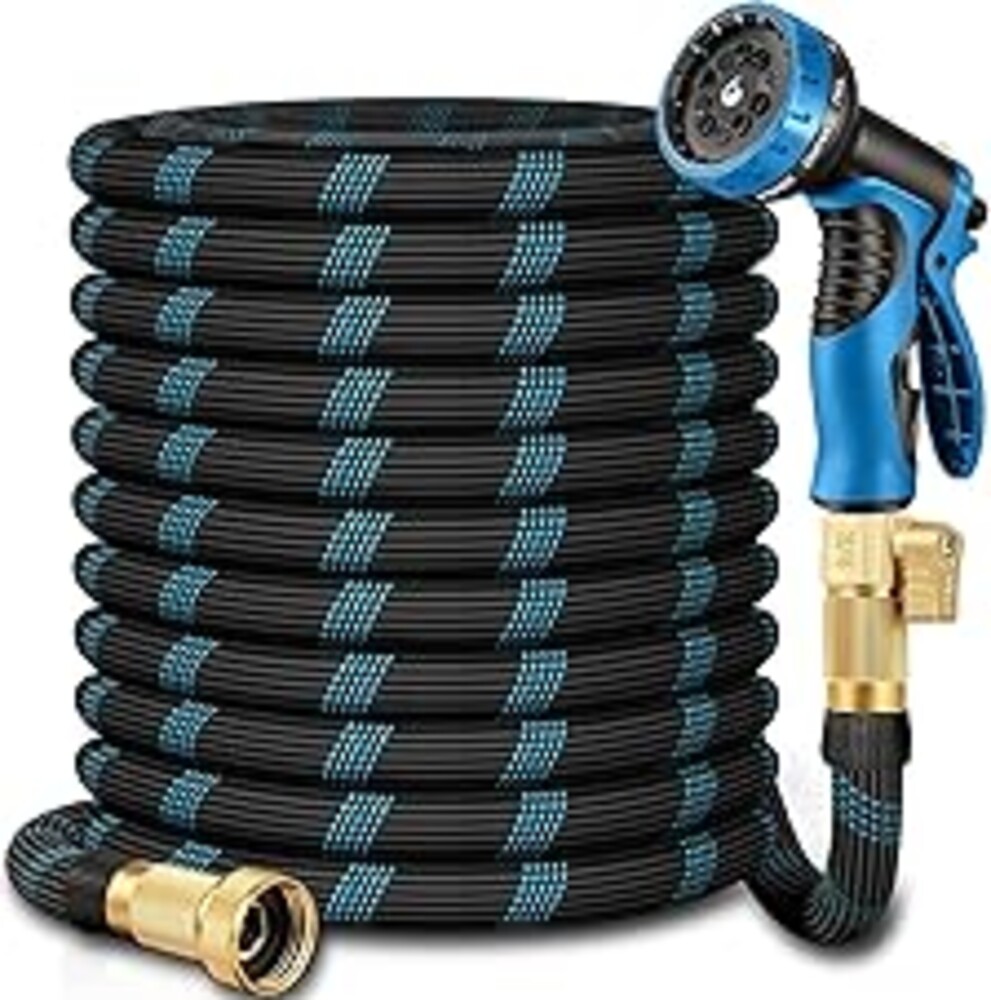 100 ft Flexible Garden Hose - 2026 Upgraded Heavy Duty Water Hoses with 3/4''Solid Fittings,Lightweight,No Kink & Tangle,Puncture Proof Garden Hoses pipe for Yard, Outdoors, Rv