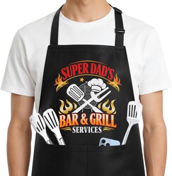 Fathers Day Gift for Dad - Funny Grilling Aprons for Men, Thicker & Machine Washable & 2 Big Pockets, Dad Birthday Gifts from Daughter Son, Best Dad Ever Gifts BBQ Apron, Adjustable & Water Resistant