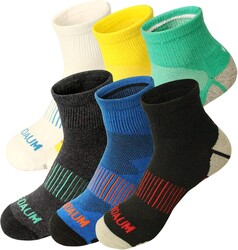 BIOAUM Men's Athletic Socks Size 10-13 - 6 Pairs Cotton Quarter Socks for Running, Workout, Work