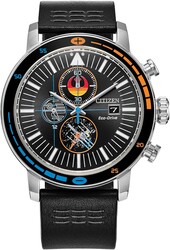 Citizen Men's Eco-Drive Rebel Starfighter Boxed Set, Stainless Steel Case, Black Leather Strap (Model: CA0870-43W)