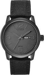 Citizen Men's Eco-Drive Weekender Garrison Field Watch, Stainless Steel Black Ion Plating with Black Nylon Strap, Navy Dial (Model: BM8478-01L)