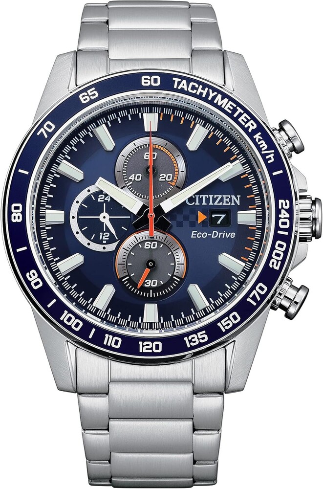 Citizen Men's Sport Casual Brycen Eco-Drive Chronograph Stainless Steel Watch, 12/24 Hour Time, Date, Tachymeter, 100 Meters Water Resistant, Spherical Mineral Crystal, Weekender