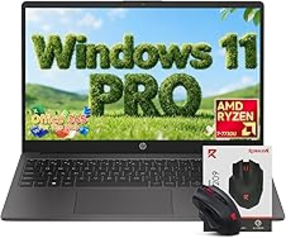 HP Flagship 15.6" FHD Business Laptop, AMD Ryzen 7 7730U, 16GB RAM, 512GB PCIe SSD, Office 365 for the Web, Windows 11 Pro, Numeric Keypad, Webcam, Wi-Fi 6, Patented Accessory