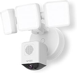 WYZE Floodlight Camera Pro, PCMag Editors' Choice 3000-Lumen LEDs, 2.5K HD Outdoor Security Camera, 180° Wide View, Motion Detection, Color Night Vision, Works with Alexa & Google-White