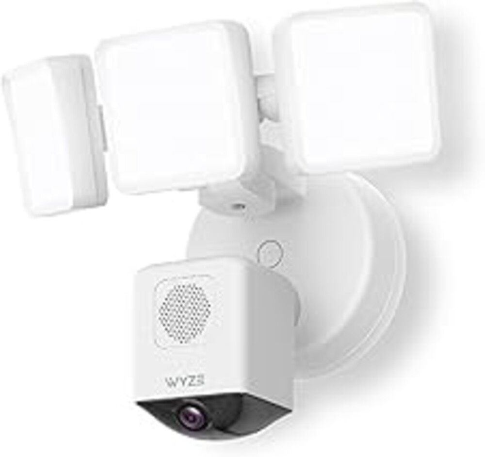 WYZE Floodlight Camera Pro, PCMag Editors' Choice 3000-Lumen LEDs, 2.5K HD Outdoor Security Camera, 180° Wide View, Motion Detection, Color Night Vision, Works with Alexa & Google-White