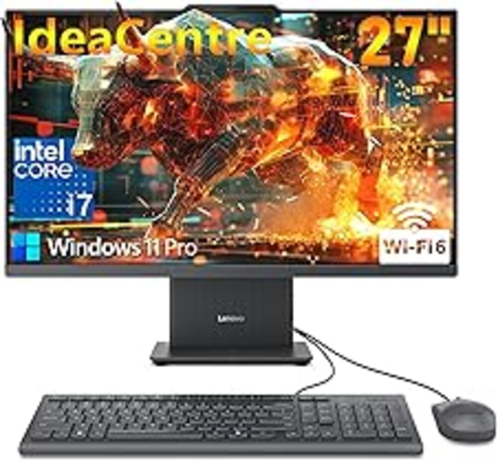 Lenovo IdeaCentre AIO 27" FHD All-in-One Desktop Computer, Intel Core i7-13620H 10-Core up to 4.9GHz, 32GB DDR5 RAM, 1TB SSD, WiFi 6, Bluetooth 5.2, HDMI, Webcam, Windows 11 Pro, Luna Grey