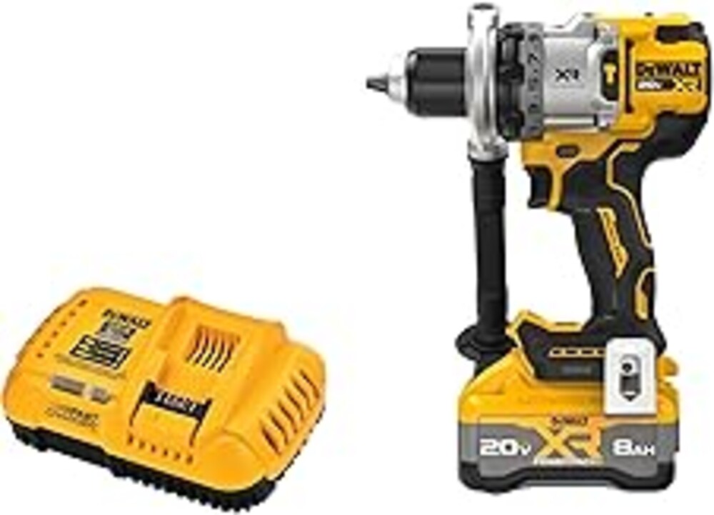 DEWALT 20V MAX XR 1/2 Inch Cordless Hammer Drill Kit with 8AH Battery and Charger (DCD1007WW1)
