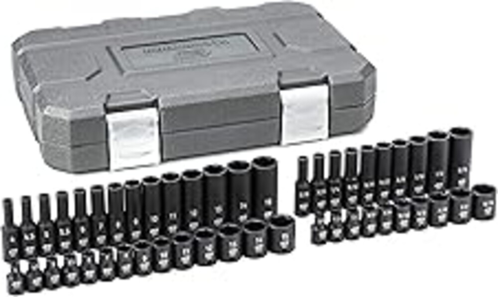 GEARWRENCH 48 Pc. 1/4" Drive 6 Pt. Impact Socket Set, Standard & Deep, SAE/Metric - 84902