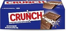 CRUNCH Full-Size Candy Bar, Creamy Milk Chocolate with Crunchy Crisped Rice, 36 Individually Wrapped Bars, 1.55 oz Each