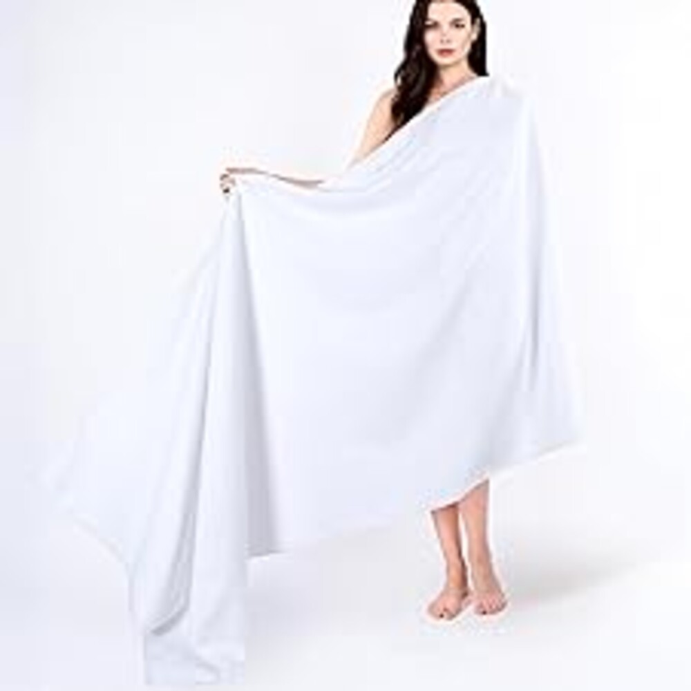 Cotton Paradise 100% Cotton Turkish Towel, Soft Absorbent Quick Dry, 40x80 Oversized Bath Sheet Towel, Snow White
