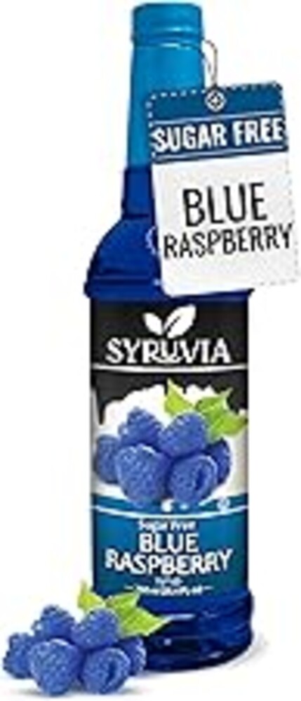 Syruvia Sugar-Free Blue Raspberry Syrup, Flavored Syrup for Drinks, Cocktails, Lemonades, Iced Teas, and Desserts – 25.4 fl oz