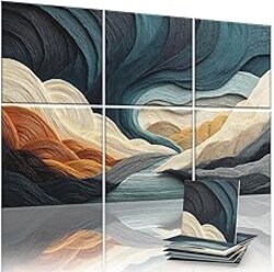 6 Pack Sound Absorbing Panels 72x48 Inch Decorative Acoustic Panels Acoustic Wall Panels for Home Office Studio Quick and Easy Setup