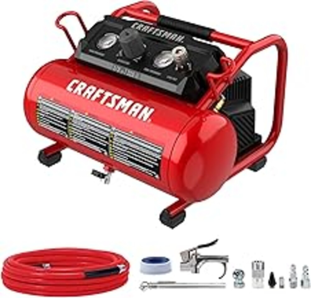 CRAFTSMAN Air Compressor, 2 Gallon Portable Air Compressor 1/3HP Max 125 PSI Oil-Free Light Weight with 10 PCS Accessory Kit