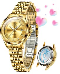 OLEVS Womens Automatic Watch Diamond Luxury Date Ladies Dress Classic Self Winding Wrist Watches Luminous Waterproof