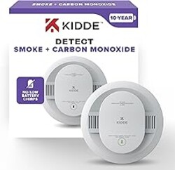 Kidde Smoke and Carbon Monoxide Detector, 10-Year Battery Powered, LED Status Lights, 85 dB Alarm, 5-inches, 30CUD10, 1 Pack