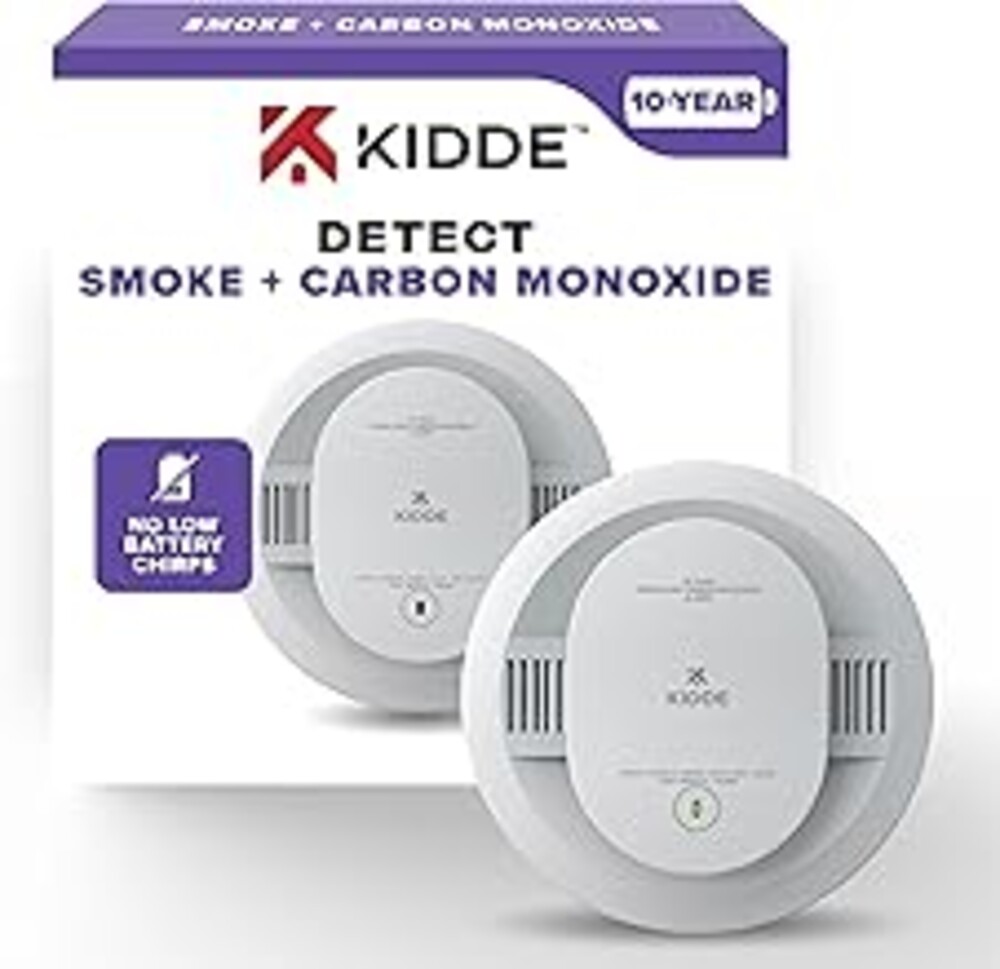 Kidde Smoke and Carbon Monoxide Detector, 10-Year Battery Powered, LED Status Lights, 85 dB Alarm, 5-inches, 30CUD10, 1 Pack