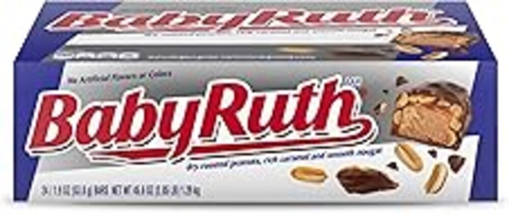 Baby Ruth, Chocolatey, Peanut, Caramel, Nougat, Full Size Individually Wrapped Candy Bars, 1.9 oz each, Bulk 24 Pack