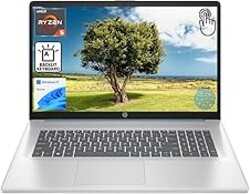 HP 17.3" Touchscreen Laptop for Work and Home, AMD Ryzen 5 7430U, 16GB RAM, 512GB SSD, Webcam, HDMI, Backlit Keyboard, Fingerprint Reader, Wi-Fi 6, Windows 11 Home, Blue