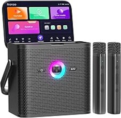 Ikarao Karaoke Machine for Adults, with Lyrics Display Screen, 32GB Karaoke Tablet, 2 Wireless Microphones, Karaoke Speaker with Autotune EQ, Connect TV, Portable Karaoke System for Home Outdoor Party