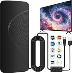 2026 Upgraded TV Antenna: TV Antenna Indoor for Local Channels with Amplifier, 3000+ Miles Long-Range Reception Supports Digital 4K 1080P HD Smart TV/Older TVs, 33ft Coaxial Cable