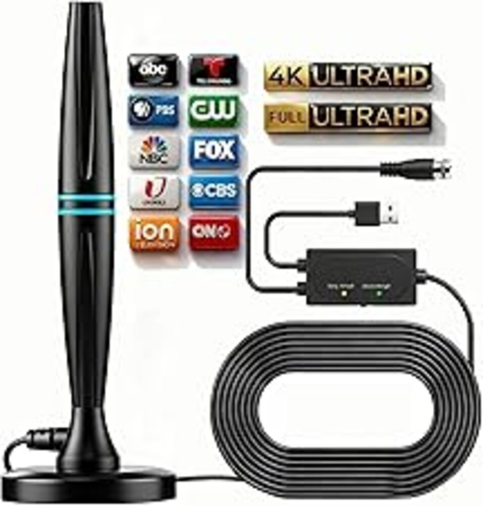 TV Antenna for Smart TV Indoor,TV Antenna for Local Channels,Support 4K 1080p with Signal Booster Antenna TV Digital HD Indoor & Outdoor-Cylindrical Antenna