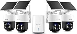 SOLIOM Security Cameras Wireless Outdoor,4K Ultra HD for Day and Night, No Subscription,Built in Radar,Solar Powered Cameras for Home Security, 360° Pan Tilt Auto Tracking,5G & 2.4G WiFi, 4-Cam Kit