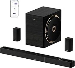ULTIMEA Skywave X70 7.1.4ch Professional Wireless Surround Sound System for TV w/Dolby Atmos, 980W Sound Bar with 10" Wireless Subwoofer, 20Hz Low Frequency, GaN Amplifier, 4K HDR Pass-Through