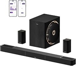 ULTIMEA Skywave X60 7.1.4ch Professional Wireless Surround Sound System for TV w/Dolby Atmos, 840W Sound Bar with 8" Wireless Subwoofer, 28Hz Low Frequency, GaN Amplifier, 4K HDR Pass-Through