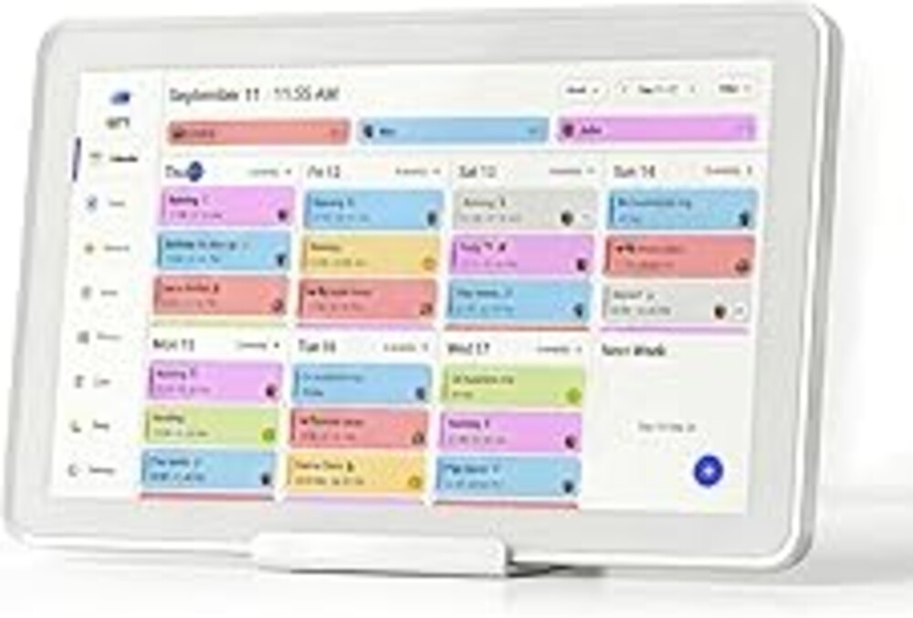 Mezed 21.5 Inch Digital Calendar with 32GB Storage, Touch Screen Family Planner with Weather Display, Reminder, Meal Schedule, Auto-Rotate Photo Frame, Wall Mount Electronic Organizer for Home Office (white, 21.5)
